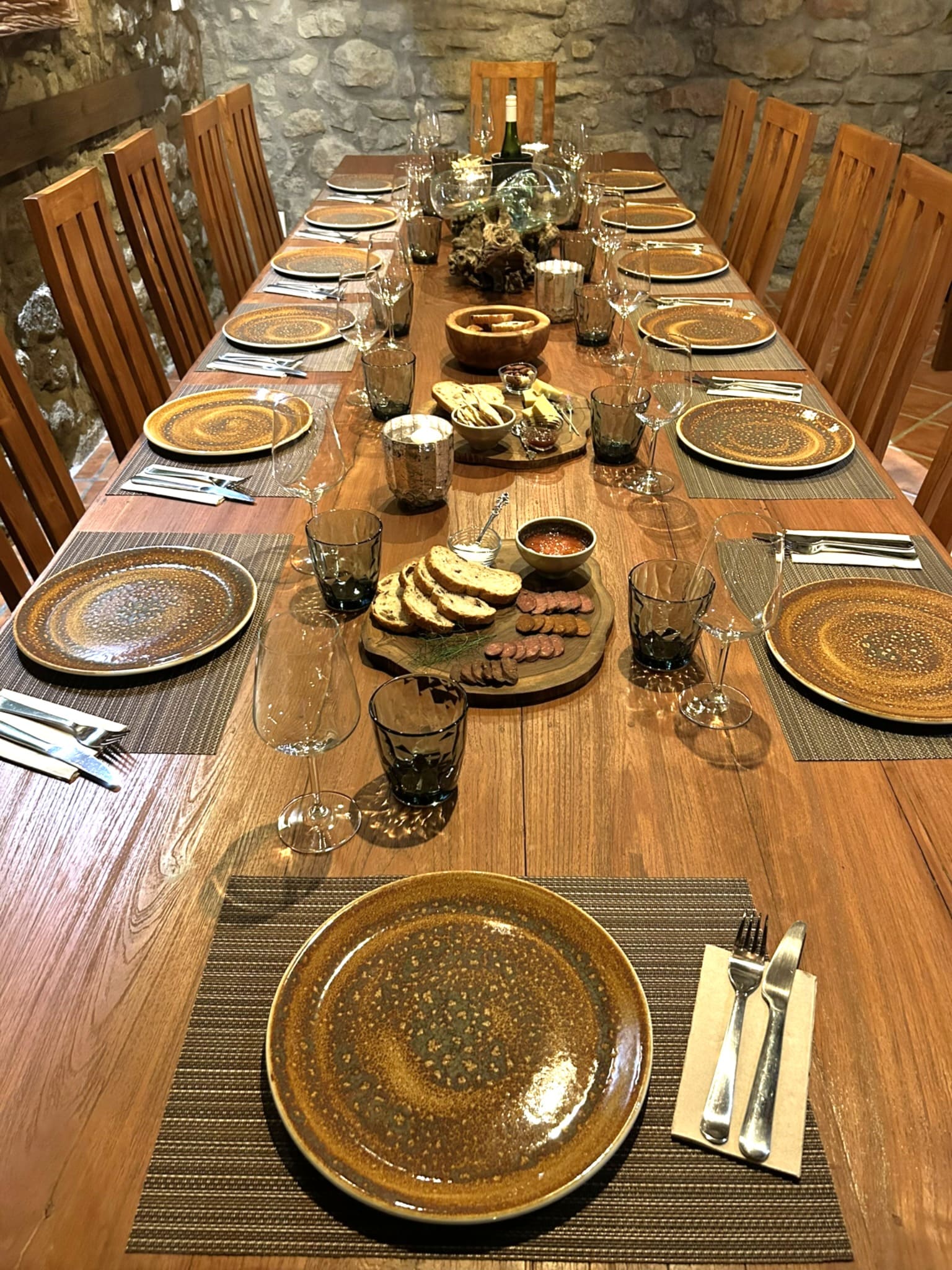 mesa banquete rústica piedra centenaria